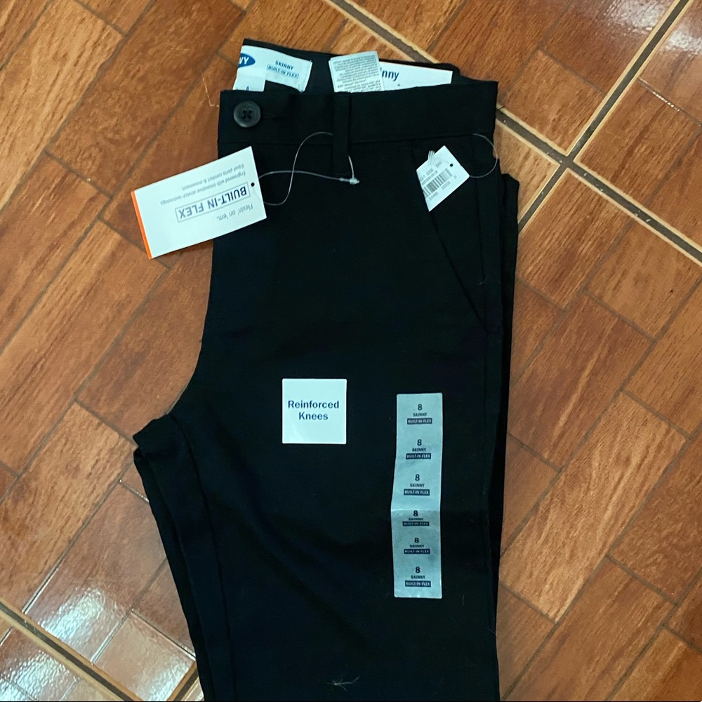 Black chino-style pants